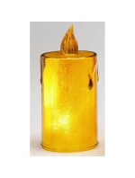 DEKORATIVNÍ SVÍČKA 8 CM JANTAROVÁ TEPLÁ BÍLÁ 1 LED