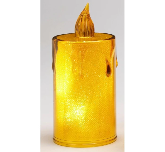 DEKORATIVNÍ SVÍČKA 8 CM JANTAROVÁ TEPLÁ BÍLÁ 1 LED