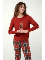 Vamp - Vánoční dámské pyžamo s ozdobnými lokty 21510 - Vamp Vamp - Vánoční dámské pyžamo s ozdobnými lokty 21510 - Vamp