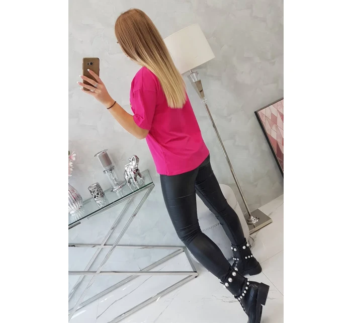 model 18746360 halenka s potiskem fuchsiová - K-Fashion model 18746360 halenka s potiskem fuchsiová - K-Fashion