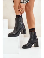 Hadí dámské botky na podpatku z přírodní kůže černé Vinceza 66670 Hadí dámské botky na podpatku z přírodní kůže černé Vinceza 66670