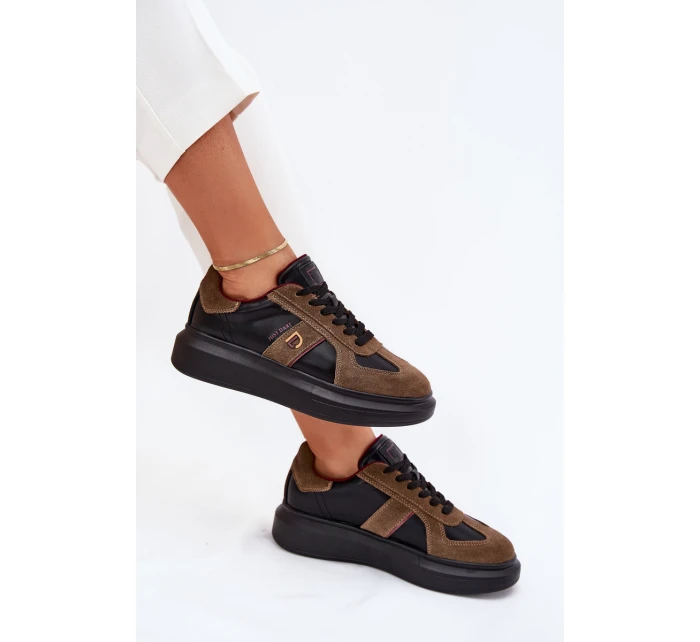 Dámské Kožené Tenisky Na Platformě Daniel Lopez Just Dare SS2D4001 Černé Dámské Kožené Tenisky Na Platformě Daniel Lopez Just Dare SS2D4001 Černé