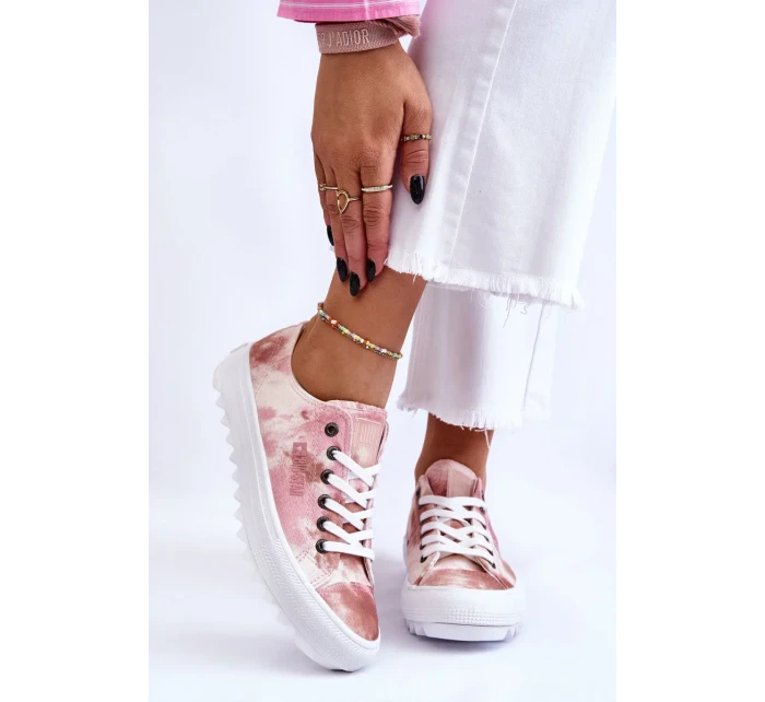 Módní nízké tenisky Big Star LL274044 růžovo-béžová Módní nízké tenisky Big Star LL274044 růžovo-béžová