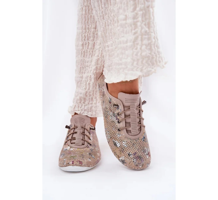 Dámské polobotky z přírodní kůže Artiker – béžové Dámské polobotky z přírodní kůže Artiker – béžové