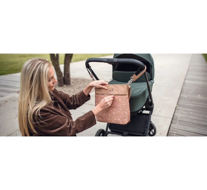 Dámská crossbody kabelka na kočárek Vuch Amma Flowers Beige Dámská crossbody kabelka na kočárek Vuch Amma Flowers Beige