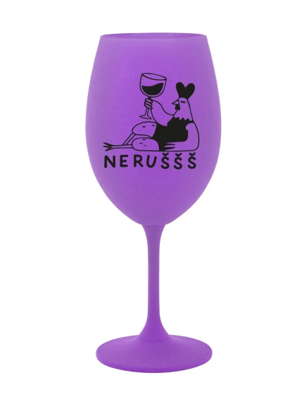 NERUŠŠŠ - fialová sklenice na víno 350 ml