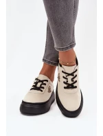 Dámské polobotky model 21463080 Světle béžová s černou - VINCEZA