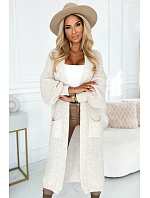 Svetr Cardigan s kapsami 627-1 béžový - Numoco