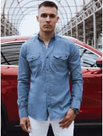 Pánská modrá džínová košile Dstreet model 21977138 - FashionStreet Pánská modrá džínová košile Dstreet model 21977138 - FashionStreet