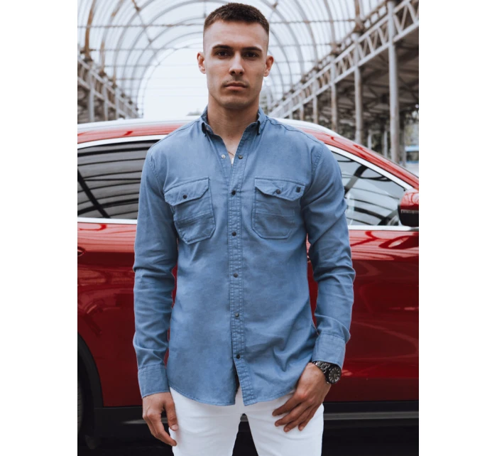 Pánská modrá džínová košile Dstreet model 21977138 - FashionStreet Pánská modrá džínová košile Dstreet model 21977138 - FashionStreet