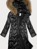 Dámská dlouhá prošívaná bunda Glakate černá (LU-2203)