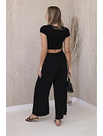 Kalhoty s širokým pasem černý