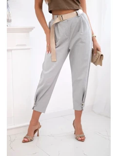Kalhoty Summer Punto se zapínáním na nohavice šedý