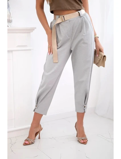 Kalhoty Summer Punto se zapínáním na nohavice šedý Kalhoty Summer Punto se zapínáním na nohavice šedý