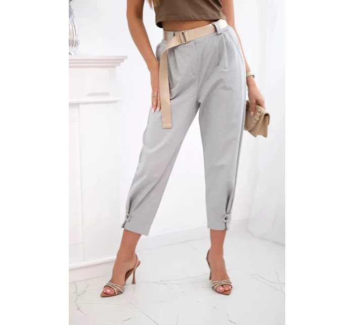 Kalhoty Summer Punto se zapínáním na nohavice šedý Kalhoty Summer Punto se zapínáním na nohavice šedý