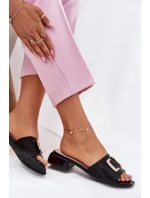 Elegantní Dámské Sandály Na Klínku Se Zlatým  Černé model 21697734 - VINCEZA