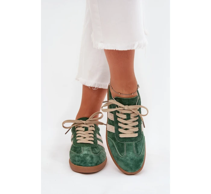 Dámské semišové tenisky zelené model 21703524 - Boto Dámské semišové tenisky zelené model 21703524 - Boto