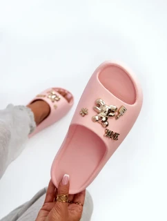 Dámské lehké pěnové pantofle s ozdobami, růžová Orchia