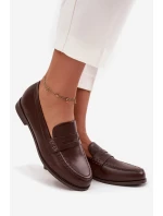 Dámské mokasíny (loafersy) z eko kůže Bessina – čokoládové Dámské mokasíny (loafersy) z eko kůže Bessina – čokoládové