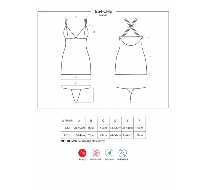 Romantická košilka 854 - CHE - Obsessive