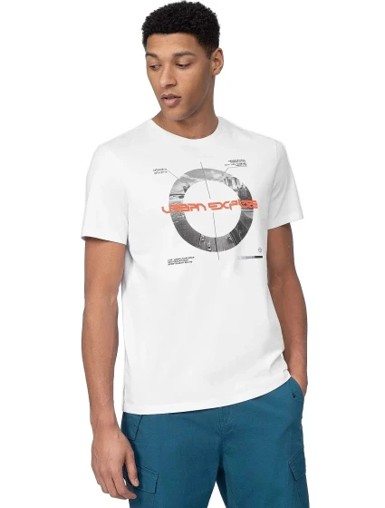 Pánské tričko H4L22-TSM014-10S bílá - 4F