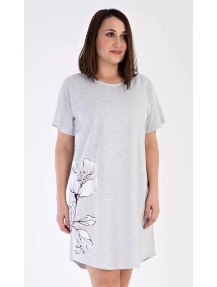 Dámská noční košile Nicol Šedá s potiskem - Vienetta Dámská noční košile Nicol Šedá s potiskem - Vienetta