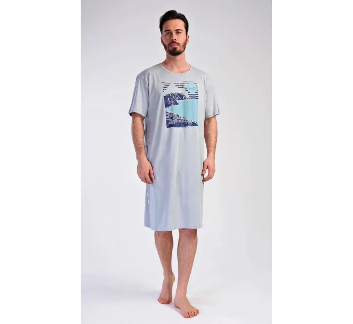 Pánská noční košile s krátkým rukávem model 19903025 - Vienetta MAN Pánská noční košile s krátkým rukávem model 19903025 - Vienetta MAN