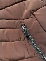 Dámská prošívaná zimní bunda v čokoládové barvě s kapucí S'west (B8299-14)