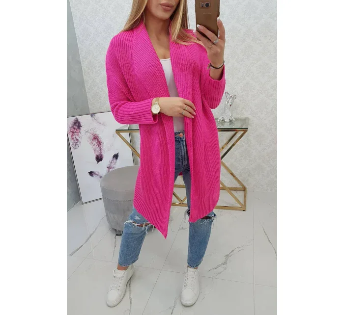 Svetr s netopýřími rukávy růžový neonový