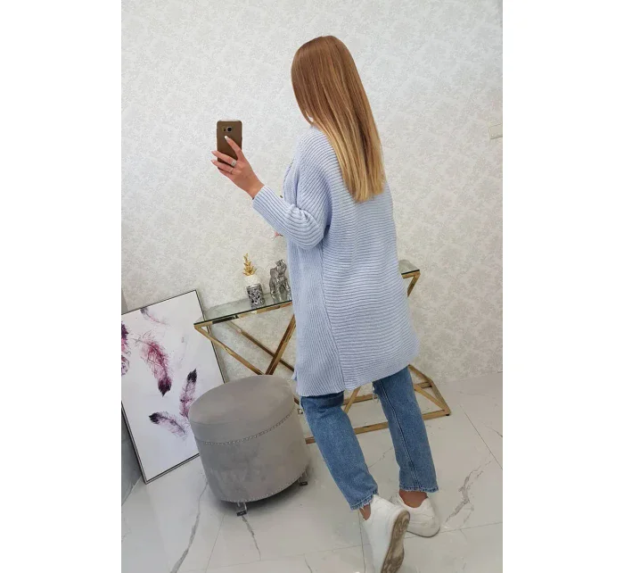 Svetr s netopýřími rukávy modrý