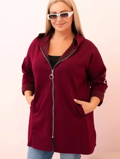 Dámská mikina s ozdobnými rukávy černá model 21259062 - K-Fashion