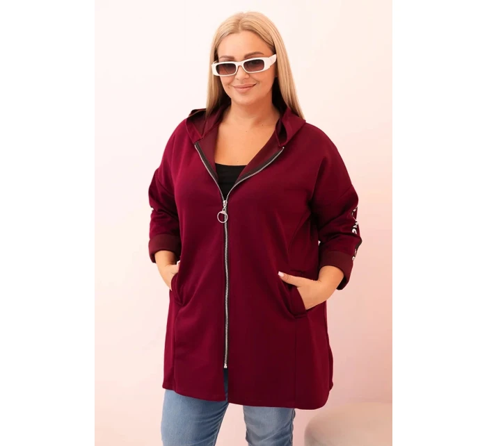 Dámská mikina s ozdobnými rukávy černá masełkowa