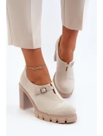 Dámské lodičky na vysokém podpatku světle béžové model 21651896 - Boto