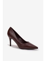 Dámské lodičky z eko kůže čokoládové model 21711403 - Boto Dámské lodičky z eko kůže čokoládové model 21711403 - Boto