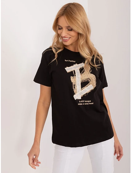 T shirt PM TS model 19709131 czarny - FPrice T shirt PM TS model 19709131 czarny - FPrice