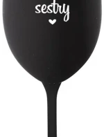 KÁMOŠKY - SESTRY - černá sklenice na víno 350 ml