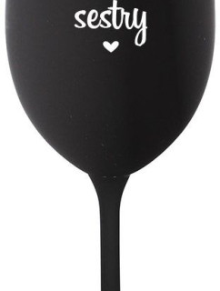 KÁMOŠKY - SESTRY - černá sklenice na víno 350 ml