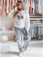 Dámská oversize mikina s výšivkou DOGSWEETY bílá FashionStreet BY1478