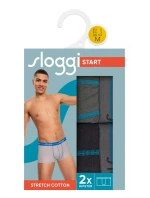 Pánské boxerky Start Hipster C2P box - BROWN - LIGHT COMBINATION - šedá- černá M003 - SLOGGI Pánské boxerky Start Hipster C2P box - BROWN - LIGHT COMBINATION - šedá- černá M003 - SLOGGI