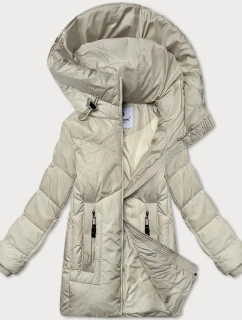 Péřová dámská bunda v barvě ecru s ozdobnými kapsami model 21248788 - Glakate