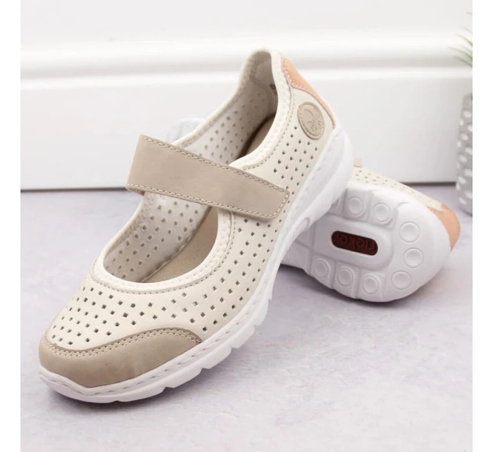 Pohodlná polobotka W béžová model 22033608 - Rieker