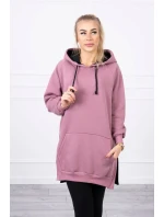 model 21752970 tmavě růžové šaty s kapucí - K-Fashion