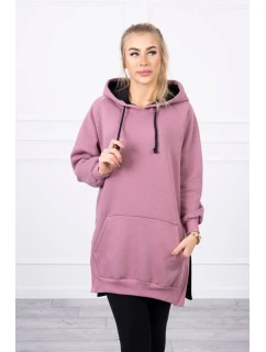 model 21752970 tmavě růžové šaty s kapucí - K-Fashion