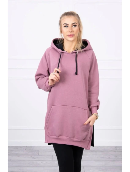 model 21752970 tmavě růžové šaty s kapucí - K-Fashion