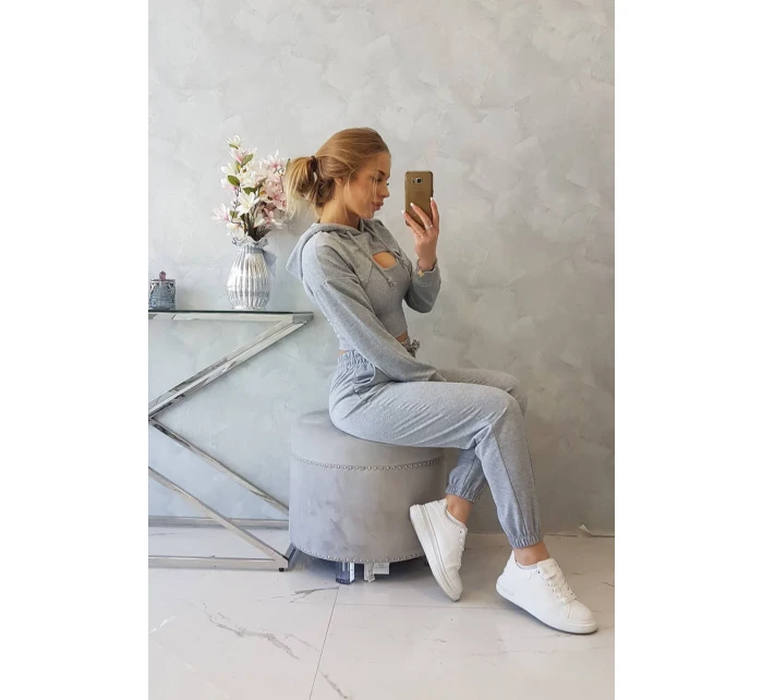 3dílná bavlněná souprava šedá