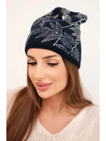 Dámská zimní čepice z vlny s dvojitým lemem oranžová model 21876055 - K-Fashion