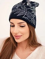 Dámská zimní čepice z vlny s dvojitým ohrnovacím lemem K426 oranžová