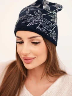 Dámská zimní čepice z vlny s dvojitým lemem oranžová model 21876055 - K-Fashion