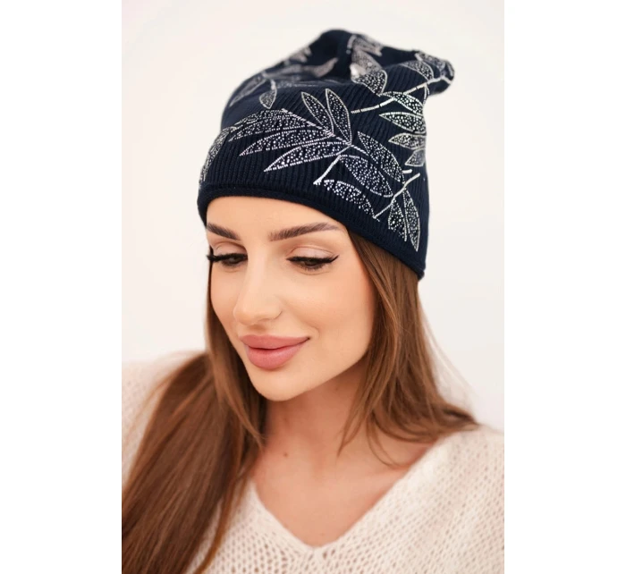 Dámská zimní čepice z vlny s dvojitým lemem oranžová model 21876055 - K-Fashion