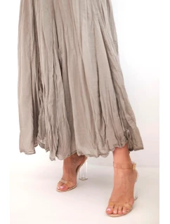 Dámská maxi bavlněná sukně s gumou v pase fango